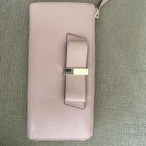 Kate Spade baby pink leather wallet with bow